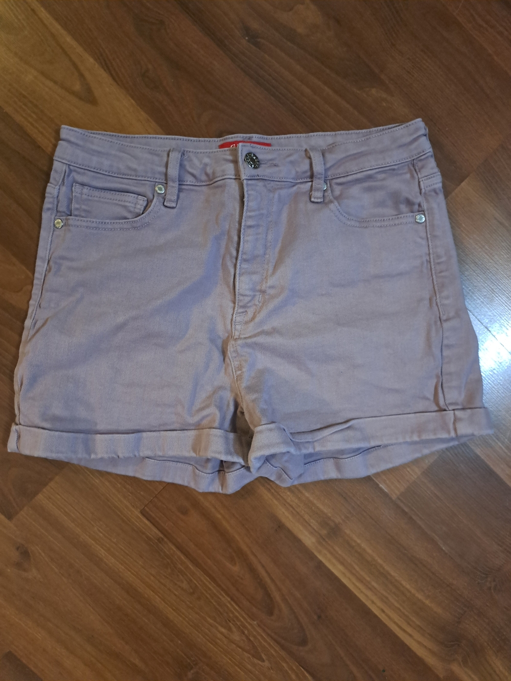 Guess Lavender Rolled-Hem Denim Shorts